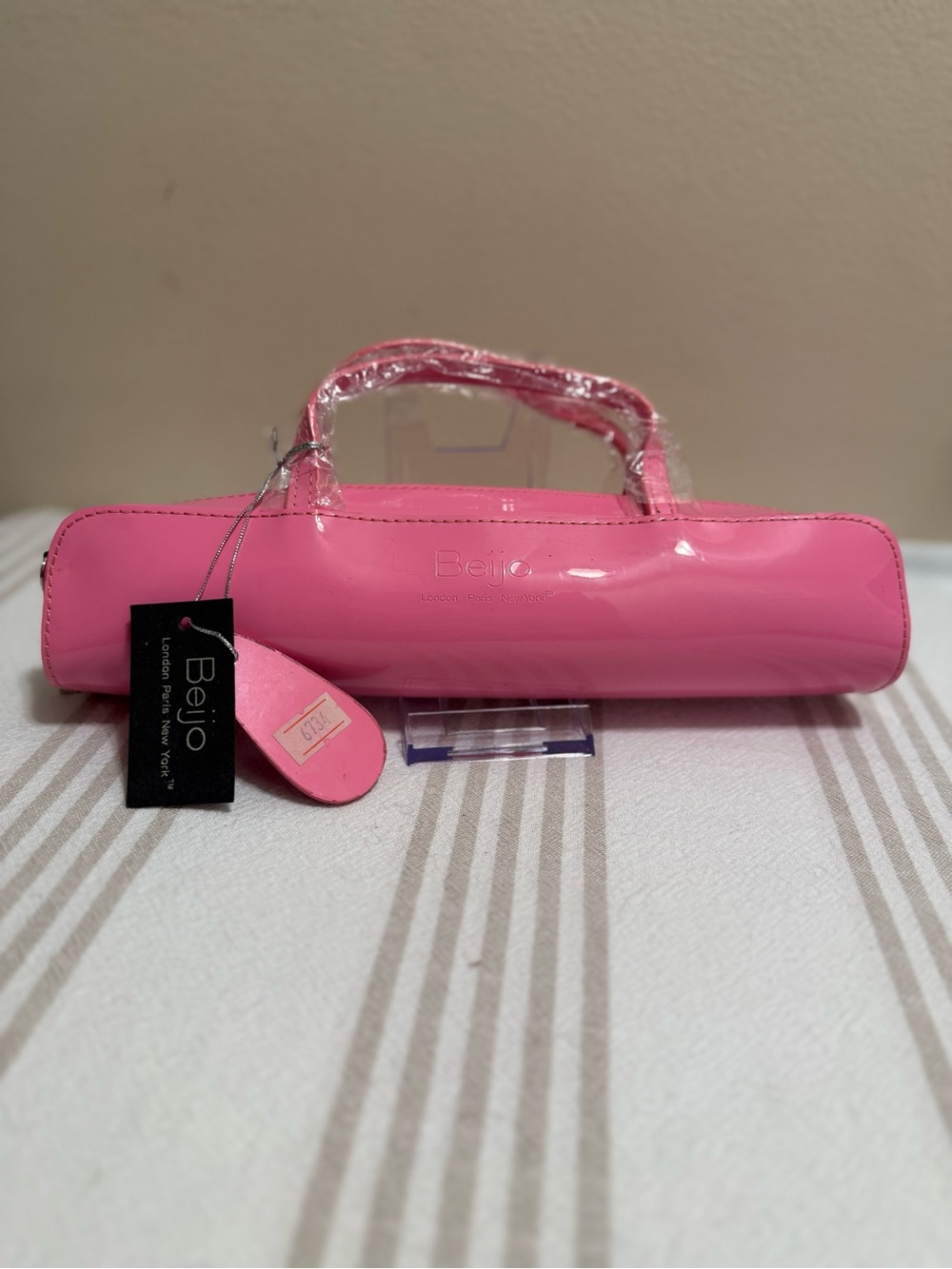 Beijo Bubblegum Pink Patent Leather East West Bag NOS Barbiecore